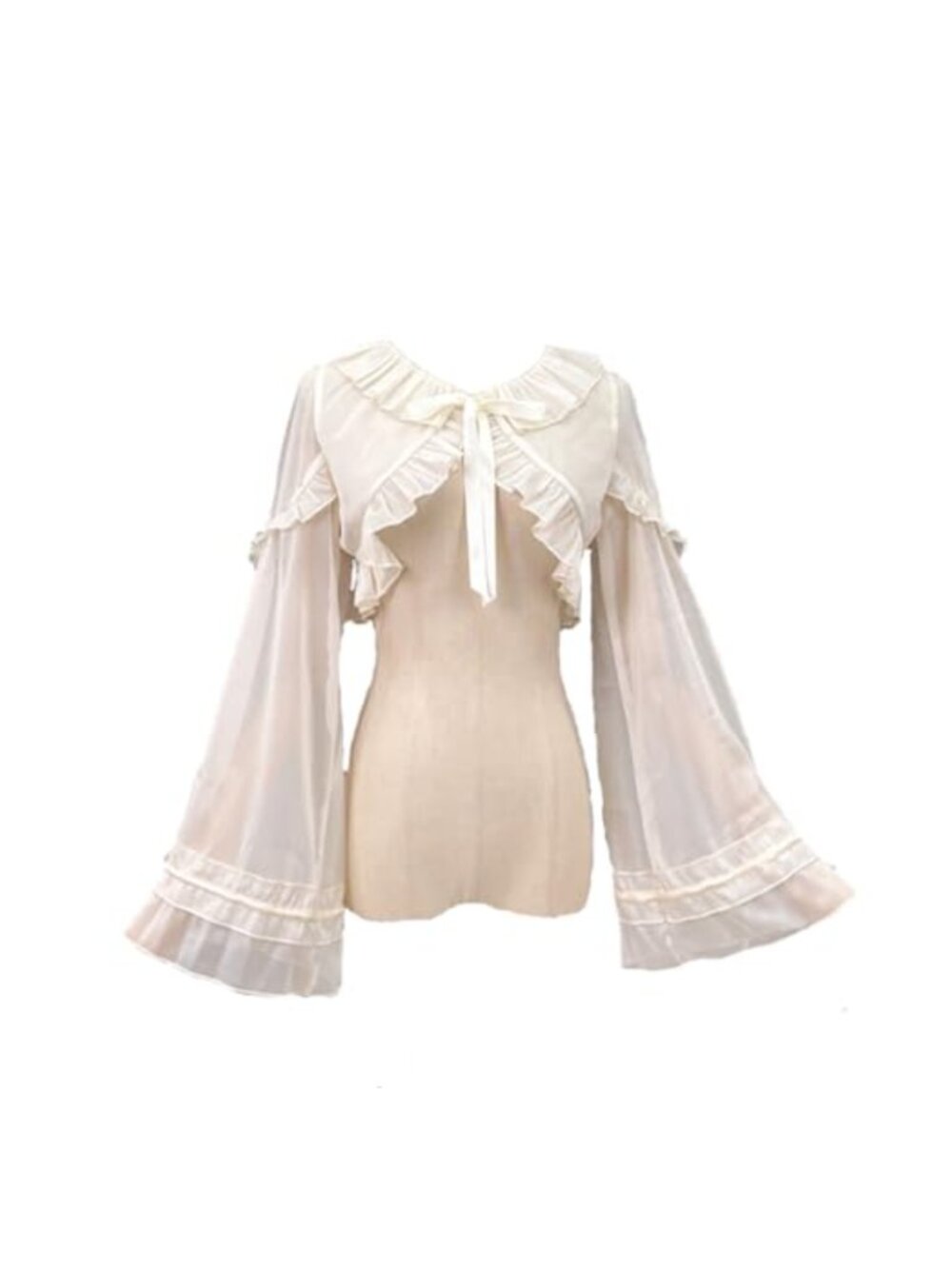 Victorian Peter Pan Collar Lolita Blouse Long Sleeve Vintage Kawaii Frilly Top